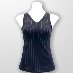 LULULEMON V Neck Pinstripe Tank Keyhole Back Size 8